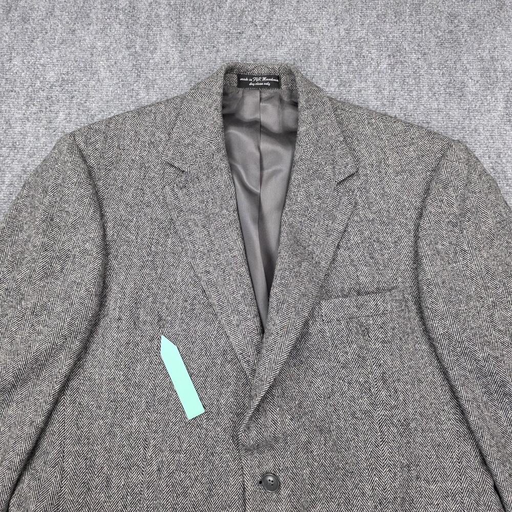 Gianfranco Ruffini Blazer Mens 42R Gray Herringbone Camel Hair Blend Italy Made - Picture 13 of 16
